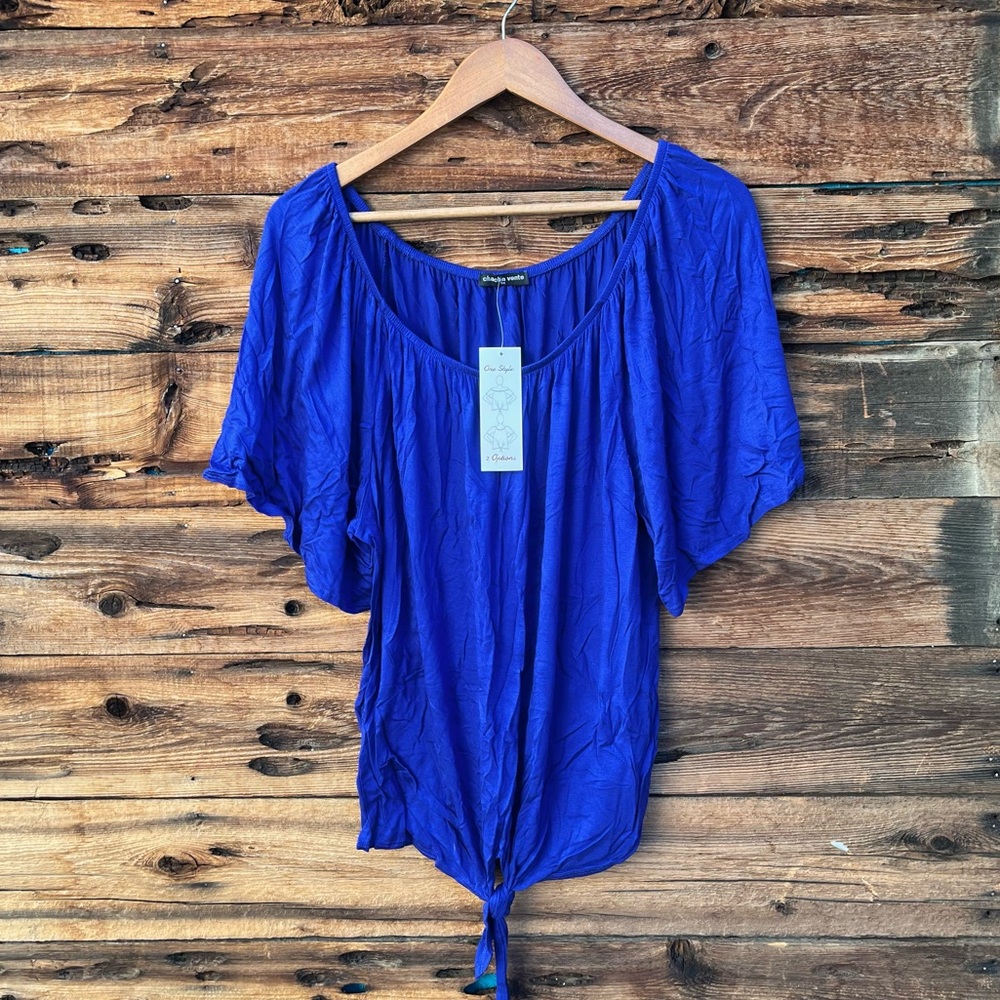 CHA CHA VENTE | NWT Royal Blue Blouse 1X